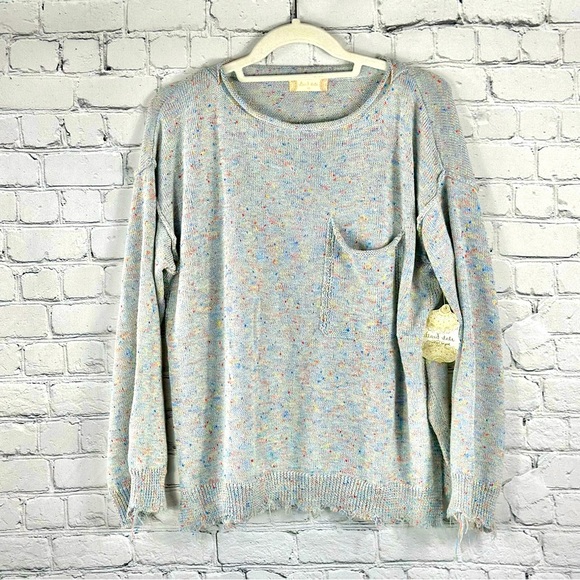 Altar’d State NWT Grey Confetti Sweater, Size XS - Picture 2 of 6